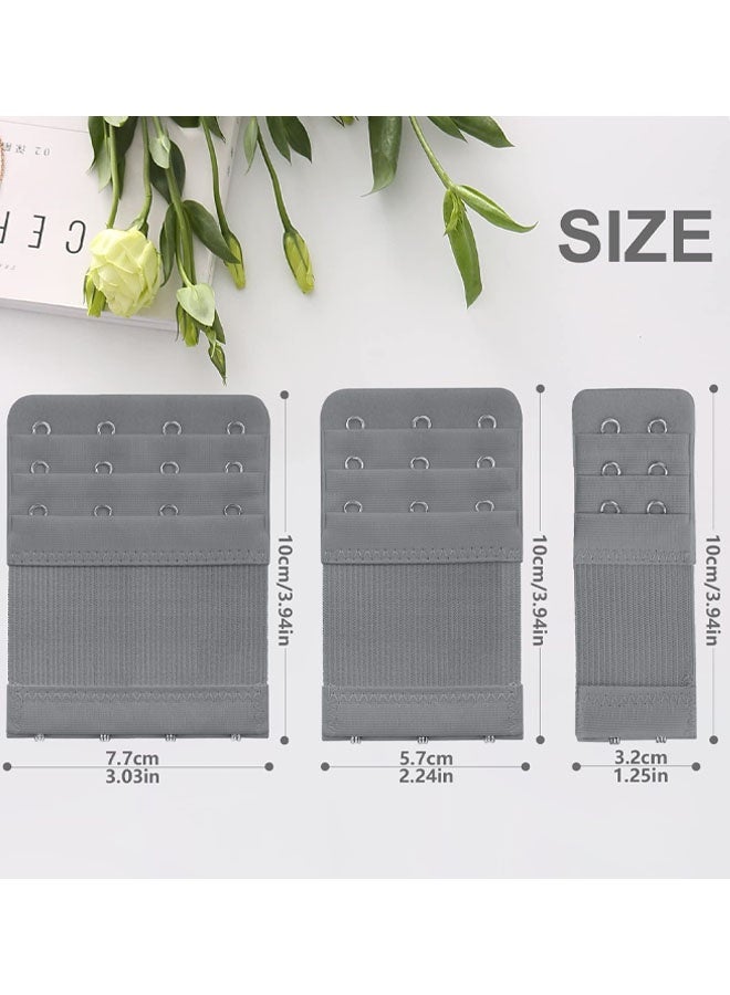 12 PCS Bra Extenders, 4 / 3 / 2 Hooks Black White Beige Grey Strap Clips For Women - Image 2